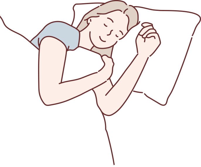 モフモで眠っている女性のイメージイラスト