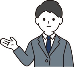 ショールームへ案内をする男性